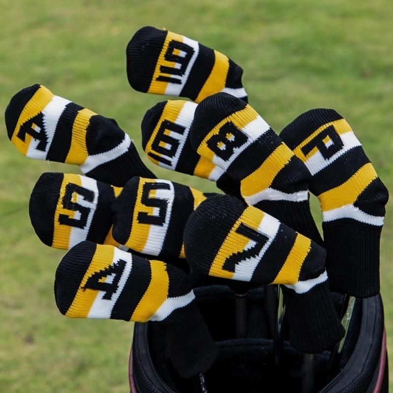 Golf Club Iron Set - 9Pcs Knitted Golf Club Headcover Golf