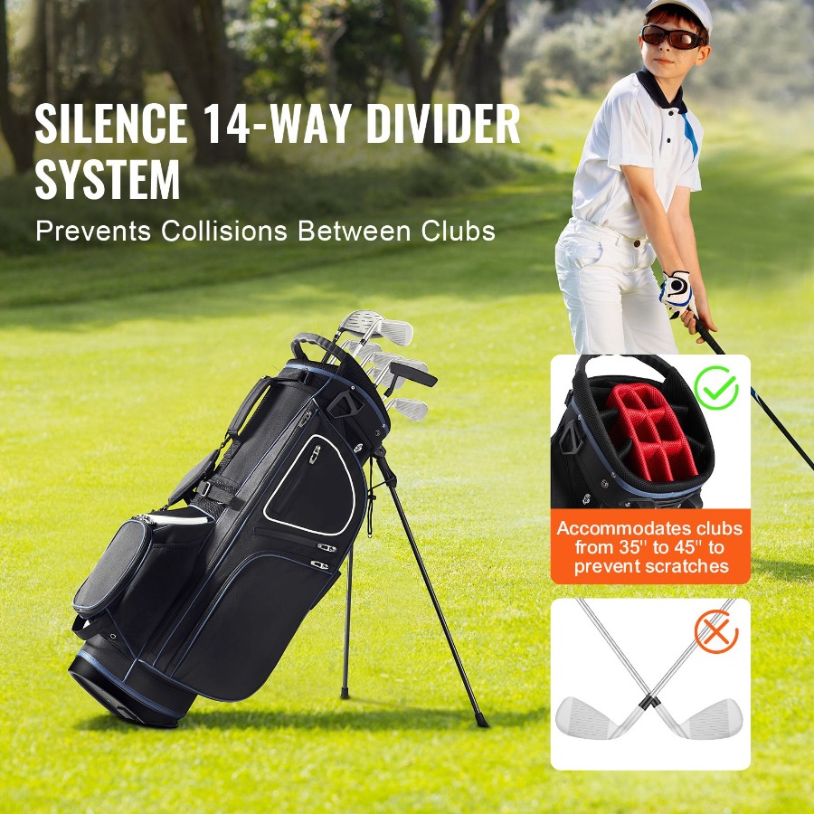 Golf Cart Bag with 14 Way Orga - Golf Bag Stand Cart recension och pris