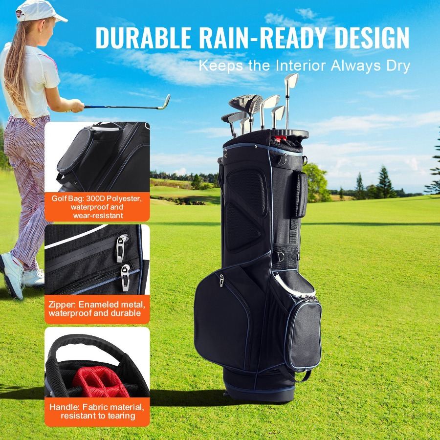 Golf Cart Bag with 14 Way Orga - Golf Bag Stand Cart recension och pris