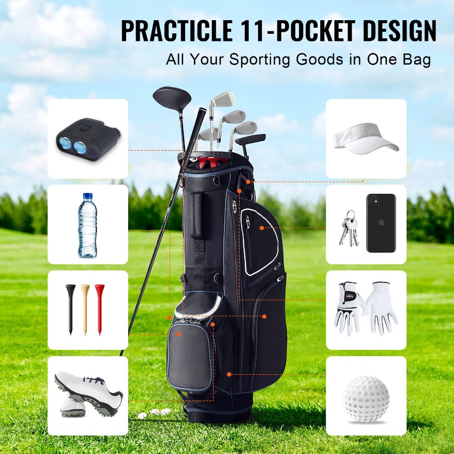 Golf Cart Bag with 14 Way Orga - Golf Bag Stand Cart recension och pris