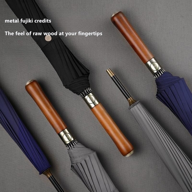 Automatic Wooden Handle Umbrel - Golf Umbrella Large recension och pris