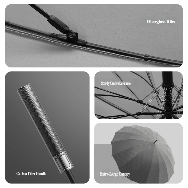 16-Rib Automatic Carbon Fiber  - Golf Umbrella Large recension och pris