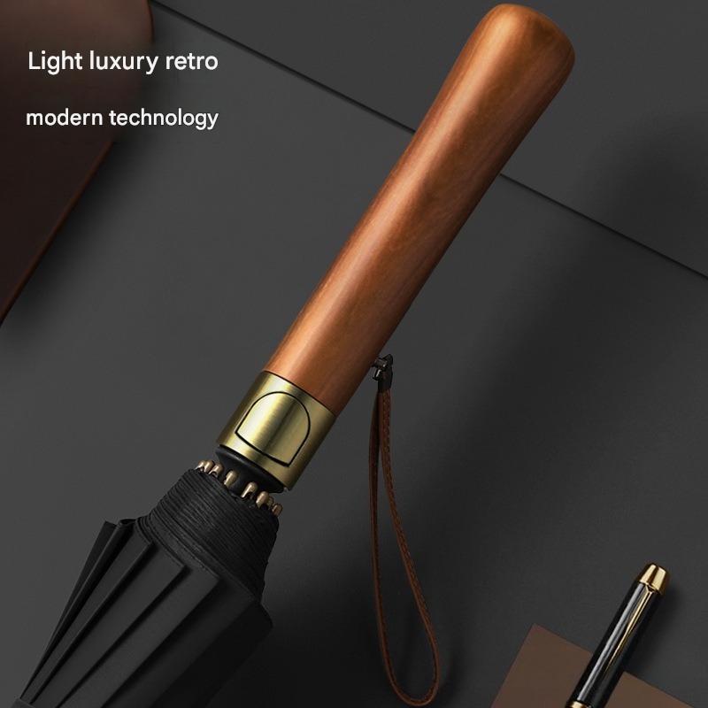 16 Ribs Golf Umbrella Wooden H - Golf Umbrella Large recension och pris