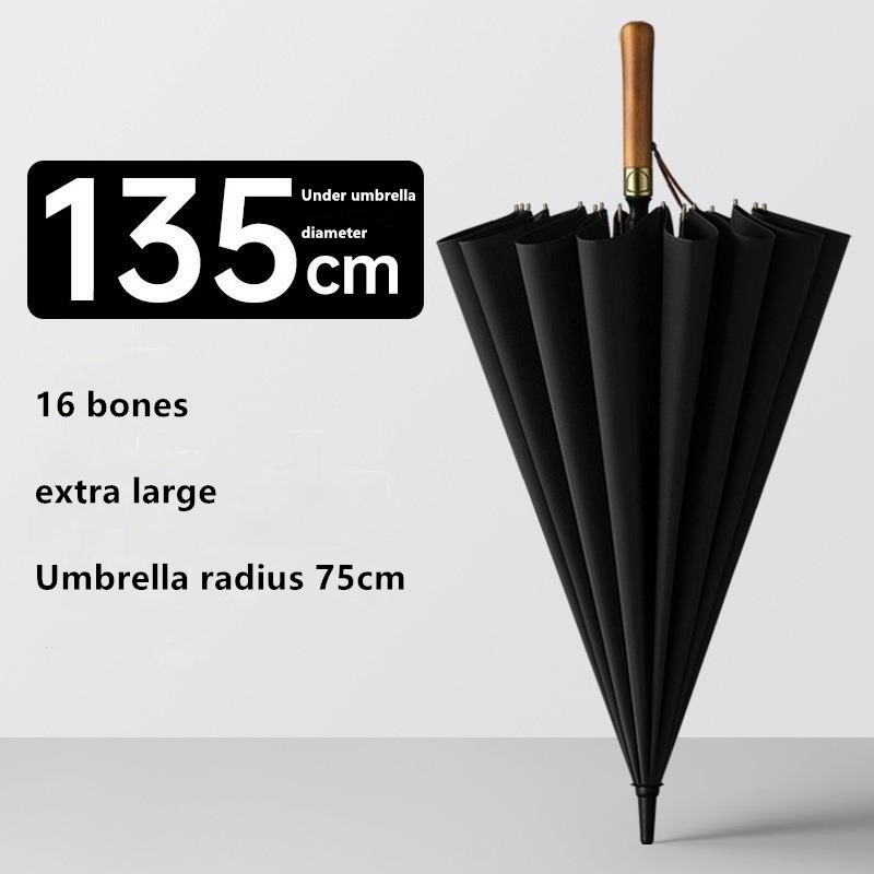 16 Ribs Golf Umbrella Wooden H - Golf Umbrella Large recension och pris