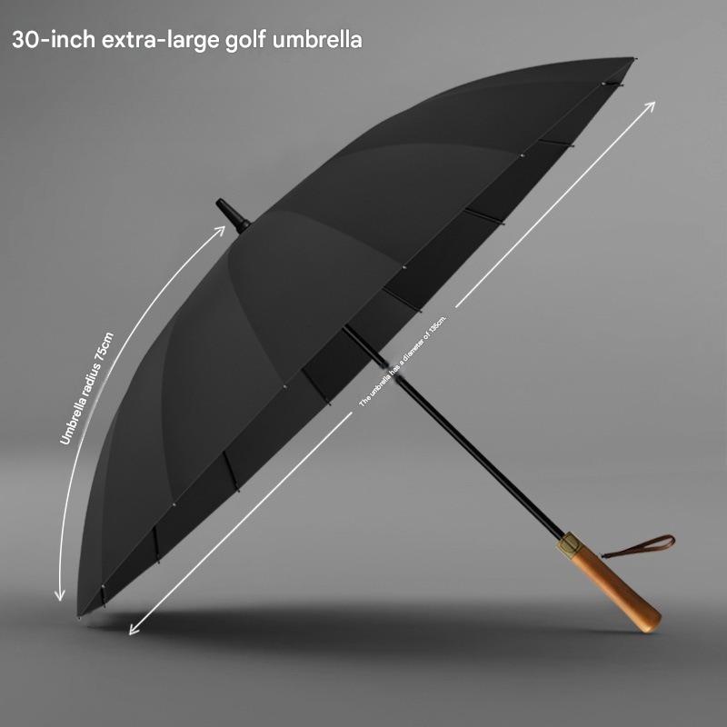 16 Ribs Golf Umbrella Wooden H - Golf Umbrella Large recension och pris