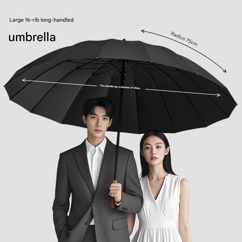16 Ribs Golf Umbrella Wooden H - Golf Umbrella Large recension och pris
