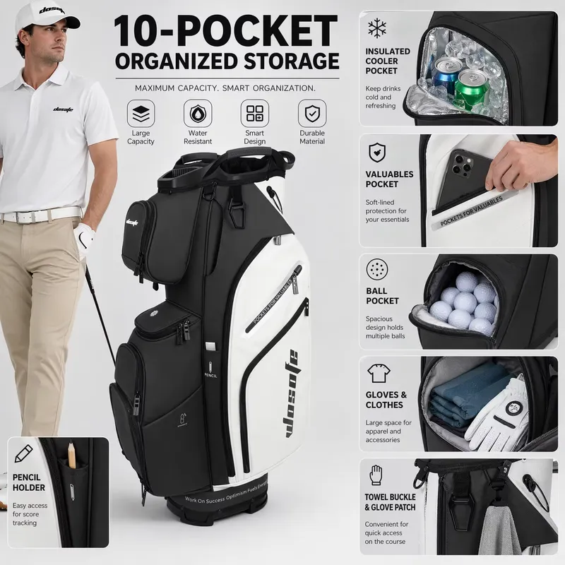 Wosofe 14 Way Golf Cart Bag Wa - Golf Bag Stand Cart recension och pris